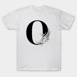 O alphabet Botanical cherry blossom sakura flowers T-Shirt